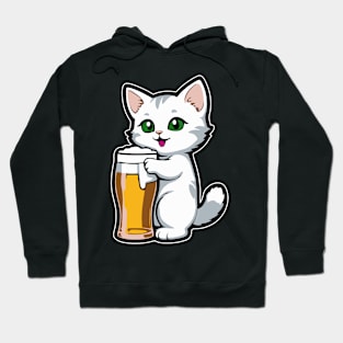 Funny and Cute Kitten Beer Party Hoodie